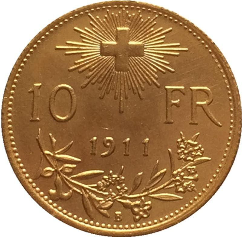 7 תאריך שונה מטבעות מצופים זהב טהור טהור 1911-1922 מטבעות דולר עתיקות
