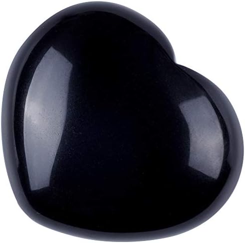 Uu unihom שחור אובסידיאני אבן נפוח נפוח דקל דקל לאיזון צ'אקרה רייקי, מדיטציה וקישוט - 1.55