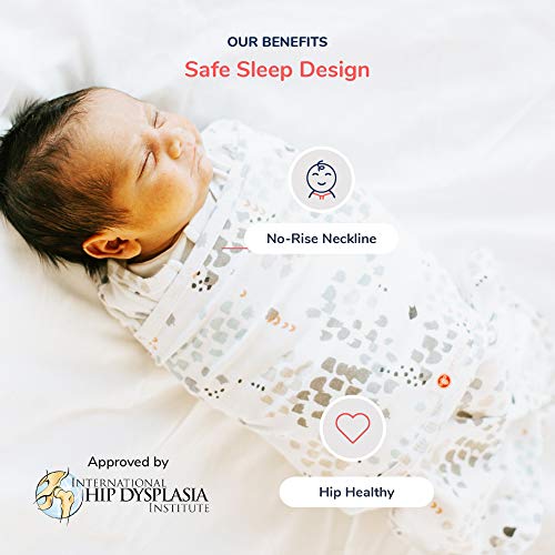 אמב דו-כיווני Starter Baby Swaddle, 6-14 קג, שק חוטט יילוד 0-3 חודשים, Zip & Velcro Swaddle 0-3 חודשים גלישת סוודר תינוקות, בריא, בריא,