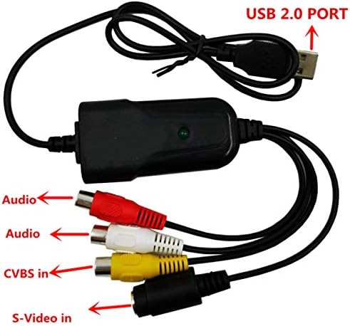 Hdsunwstd נייד USB 2.0 AV/RCA Composite ו- S-Video Audio Video Chaut Chaut מתאם DVD DVS