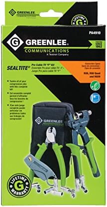 Greenlee Communications 4910 Sealtite Pro Dempression TV Cable TV F ערכת WI TH KT 8, LC CST, כלי התלקחות, Sealtite Pro ו- 10 RG6/RG6Q
