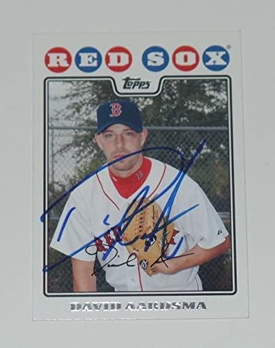 דייוויד ארדסמה חתום על Auto'd 2008 כרטיס Topps UH86 Red Sox Giants Mariners - כרטיסי חתימה של Slabbed Slab.