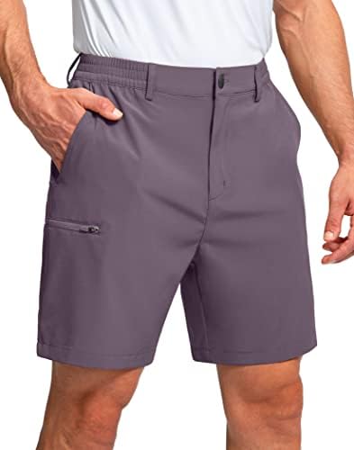 מכנסי גולף לגברים של פינק בומב עם 6 כיסים נמתחים מכנסיים קצרים של עבודת טיולים יבש מהירה לגברים