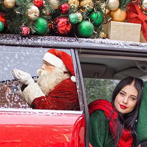 אבזרי צילום לילדים חיצוני סנטה חצי דבקות חלון רכב שקופות מדבקות חלון מכונית חג המולד מדבקות קישוט לחג נייר דבק עצמי מדבקות דינוזאור חמוד