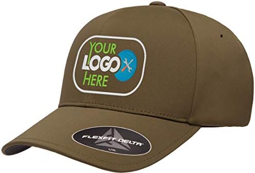 הלוגו שלך רקום על פלקספיט דלתא פרימיום כובע כובע קל משקל חלק