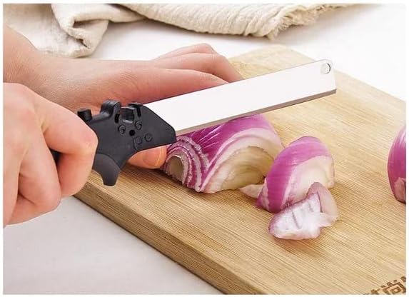 מספריים למזון מטבח סכין חותך חכם חותך סכין נירוסטה עם קרש חיתוך מובנה לירקות מספריים מסוק פירות