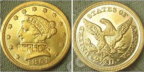 מטבע אתגר 2 $ 5 Liberty Gold 1851-O מטבעות עותק לאוסף מטבע עיצוב משרדי חדר בית