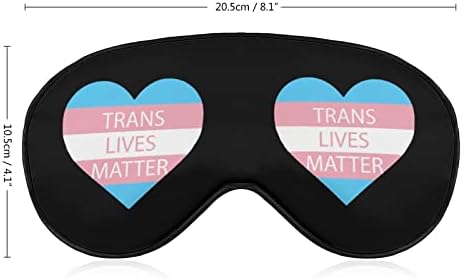 Trans Lives Matter מסיכת עיניים לב שינה כיסוי עיניים עם חסימות רצועה מתכווננות עיוורון קל לטיול יוגה ישנה