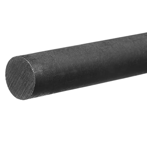 מוט פלסטיק הומופולימר דלרין אצטל, שחור, קוטר 1/4 באורך x 2 רגל