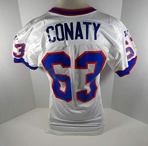 1997-98 Buffalo Bills Bill Conaty 63 משחק השתמש בג'רזי לבן - משחק NFL לא חתום משומש גופיות