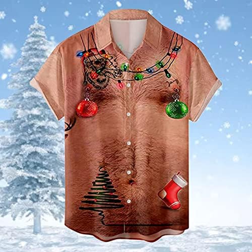 חולצת אלוהה גברים חולצת שמלה פרחונית חולצות שמש לגברים חולצות דיג בהתאמה אישית כפתור מזדמן בחולצות חג המולד