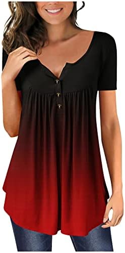 נשים בתוספת גודל חולצות רופף להסתיר בטן טוניקות עגול צוואר קיץ חולצה מודפס קפלים קצר שרוולים מקרית מתגנדר חולצות